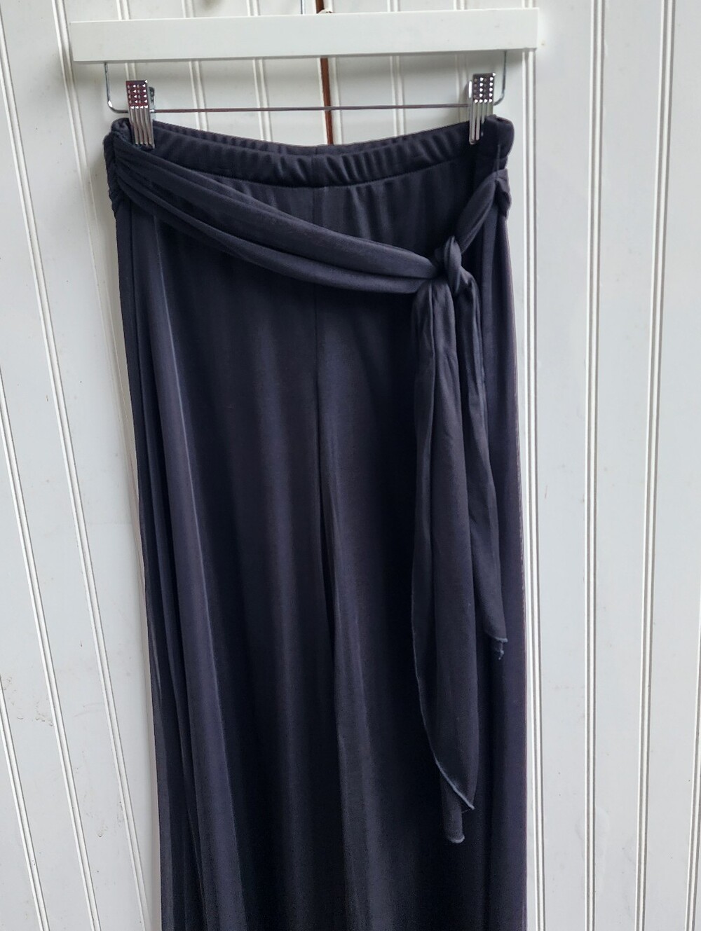 Connected Apparel Womens Black Dress Pants Wide Mesh Lined Tie Belt Sz LJ8 - Picture 3 of 12